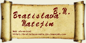 Bratislava Matejin vizit kartica
